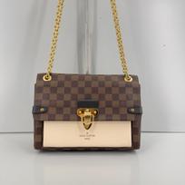 [Pre-Owned] Vavin Classic Metal Lock Coated Canvas And Grainy Calfskin Chain Shoulder Bag Crossbody Bag Small - Very Good #W8MXX0 ONE SIZE
