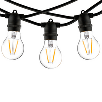 LED outdoor 10m garland for garden and terraces for E27 lamps, 20 sockets for bulbs, step 50 cm, without bulbs