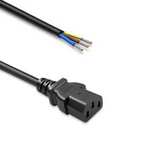 IEC C13 maitinimo kabelis | nuizoliuotas ir prilituotas | Grynas varis Cu | 3x0.75mm² | 0.5m | QOLTE