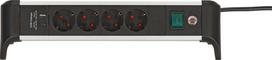 Brennenstuhl 1391040420 power extension 1.8 m 4 AC outlet(s) Indoor Black, Silver