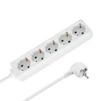 Elektros prekės // Maitinimo prailgintuvų, skirstytuvų ir UK bei USA adapterių rinkinys // Przedłużacz 5 gniazd 3m typu niemieckiego bez przełącznika (3x1,5mm) Rebel biały