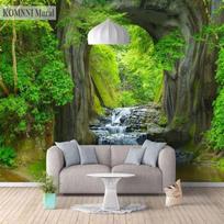 Modernus Green Forest tapetai Svetainės miegamojo tapetai Home Decor Cafe Fresh 200 cm(W) x 140 cm(H) green