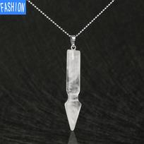 Natūralaus pusiau brangakmenio kristalo pakabukas ant kaklo amethyst gray