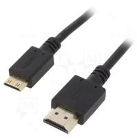 Cable HDMI 2.0; HDMI plug, mini HDMI plug; PVC; 1.8m; 3D, 4K, ARC, UHD 2160p