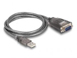 DeLOCK Adapter USB 2.0 Type-A to 1 x Serial RS-232 D-Sub 9 pin male with nuts with 3 x LED 1 m