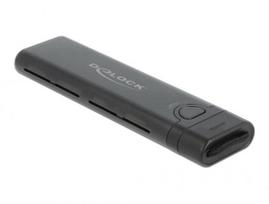 DeLOCK External USB Type-C Combo Enclosure for M.2 NVMe PCIe or SATA SSD - tool free