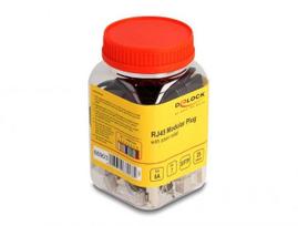 DeLOCK RJ45 Modular Plug with strain relief Cat.6A, Cat.7 and bend protection boots 25 pcs set