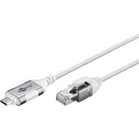 goobay Ethernet adapter cable USB-C 3.2 Gen2 > RJ-45, Slim (white, 3 meters)