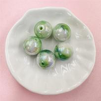 16mm 5Pcs UV Gradient Halo Dyeing Round Beads DIY Earrings Phone Chain Handmade Materials Jewelry Accessories žalia