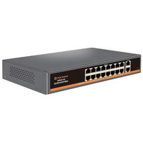 PoE šakotuvas 16x 100Mbps PoE + 2x Gigabit UPLINK, 250W
