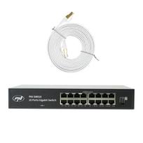 PNI SW016 Switch Package, 16 x 10/100/1000Mbps, Gigabit, Metal Enclosure and 3m CAT8 Patch PNI U8030W