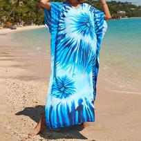 Moteriška Boho Cover Up, didesnio dydžio kontrastinga laisvai priglundanti „Vacay Beach Kaftan“ suknelė One Size
