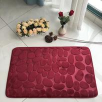 Home Bathroom Mat Non-slip Pebble Carpets Absorbent  Lavatory Bedroom Floor Toilet Memory Foam Washable Rug Bathroom Decor Mat 40x60cm raudona