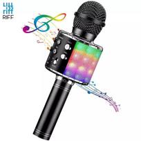 Riff WS-858 wireless karaoke microphone with built-in speakers, Bluetooth, Micro SD and USB — black