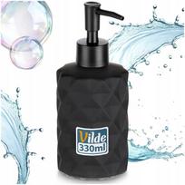 Elegantiškas stiklinis skysto muilo dozatorius Vilde juodos spalvos 330 ml