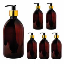 PET buteliuko su auksiniu dozatoriumi skystam muilui 0,5l 500ml 6 vnt.