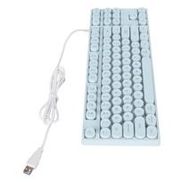 Žaidimų klaviatūra USB Apvali 87 klavišai Spalvingai apšviesta Ergonomiška Mechaninio prisilietimo Laidinė klaviatūra skirta mėlyna