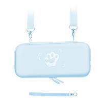 Cute Cat Paw Carrying Case PU Leather Hard Protective Cover with Shoulder Strap and Hand Rope for