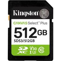 Kingston Canvas Select Plus 512GB SDXC Memory Card UHS-I U3, Class 10, V30