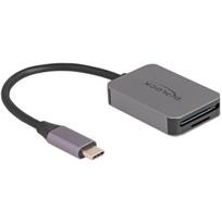 DeLOCK USB Type-C Card Reader for SD or Micro SD memory cards, grey card reader