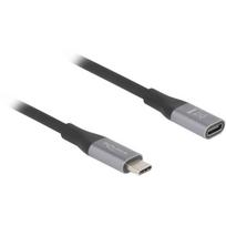 DeLOCK USB4 Gen 3x2 extension cable 40Gbps, USB-C male > USB-C female black/grey, 2 meters, PD 3.1, charging with 240 watts