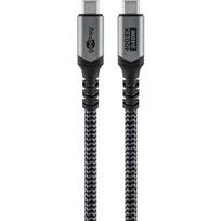 Goobay USB4 Gen 3x2 cable, USB-C male > USB-C male, 40Gbit/s (black/gray, 1.8 meters, PD, charging with up to 240 watts)