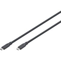 Digitus USB4 Gen 2x2 silicone connection cable USB-C > USB-C (black, 2 meters, PD, charging with up to 240 watts)