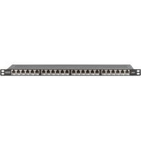 Digitus CAT 6A, Class E High Density Patch Panel, 24 Port (black, 0.5 U, shielded, 19" Rack Mount)