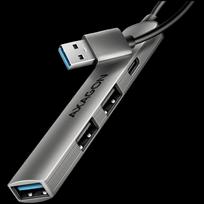 HUE-STA ALU STRIP USB-A 4 port hub