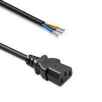 Qoltec IEC C13 Power cable | stripped and soldered | Pure copper Cu | 3x0.75mm² | 0.5m