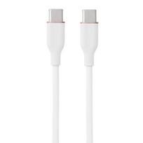 Silikoninis kabelis USB Type-C - Type-C, 100W (baltas, 3m)