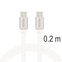 Swissten Textile Universal Quick Charge 3.1 USB-C / USB-C Data and Charging Cable 0.2m silver
