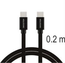 Swissten Textile Universal Quick Charge 3.1 USB-C / USB-C Data and Charging Cable 0.2m black