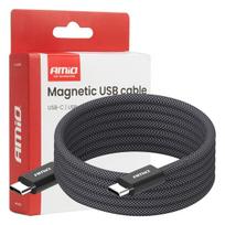 Planšetdatori ir planšetinių kompiuterių priedai // USB Kabeliai // Kabel usb magnetyczny usb-c ? usb-c 60w 100cm amio-04840