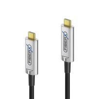 FiberX FX-I600-010 USB cable USB 3.2 Gen 1 (3.1 Gen 1) 10 m USB C 10Gbit/s 4.5 W Black, Silver