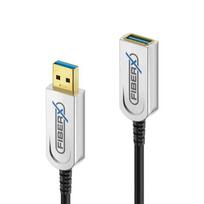 FiberX FX-I650-010 USB cable USB 3.2 Gen 1 (3.1 Gen 1) 10 m USB A 10Gbit/s 4.5 W Black, Silver