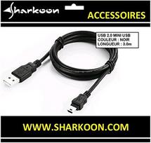 Sharkoon USB 2.0 Type-A to Mini-USB Type-B Cable, Black, 3 m