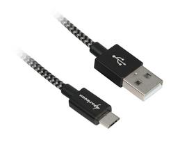Sharkoon USB 2.0 A-B black / grey 0.5m - Aluminum + Braid