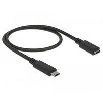 DeLOCK USB 3.2 Gen 1 extension cable, USB-C male > USB-C female (black, 0.5 meter, SuperSpeed)