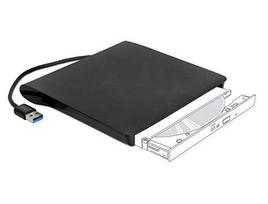 DeLOCK External enclosure for 5.25? Ultra Slim SATA drives 9.5mm to USB Type-A male, drive enclosure (black)