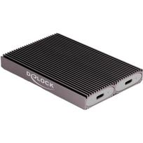 DeLOCK External USB Type-C Dual Combo Enclosure for 2 x M.2 N, Drive Enclosure grey