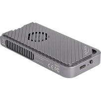 DeLOCK drive enclosure M.2 NVMe USB 40Gbps Gaming Style (gray, tool-free, with LED and fan)