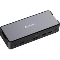 Verbatim USB-C Pro Docking Station 15 in 1 incl. 256GB SSD (aluminium/black, HDMI, DP, RJ-45, USB-A, USB-C, SD, microSD, audio)