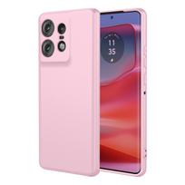 Flexible Liquid Silicone Case For Motorola Edge 50 Pro 60 Fusion Ultra 40 Neo Plus 2023 5G Protective Cover Bumper Fundas Coque Moto Edge Plus 2023 rožinė