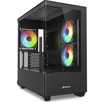 Sharkoon ELITE SHARK CM100 , Tower case black, Tempered Glass x 2