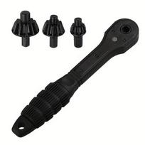 Geležinis grąžto griebtuvo raktas, patobulinta 2-oji karta, keičiama galvutės rakto galvutė, greitas reketas su 3 pavaromis, sukimas į priekį ir atgal Drill chuck wrench set