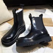 Fashion High Quality Black Leather Ankle Boots Fashion Designer Thick Sole Chunky Heel Platform Boots Anti-slip Chelsea Boots for Women 35