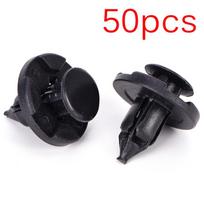 50 vnt. 8 mm Automobilio Bamperio Sparno Fiksatoriai Stumiamieji Juodo Plastiko Fiksuojami Klipai Tvirtinimo elementai