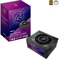 ASRock Phantom Gaming PG-1600G 1600W Gold, PC power supply, black, 2x 12-pin high power GPU, 8x PCIe, cable management, 1600 watts