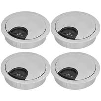 4 Set Desk Cable Wire Grommet PC Computer Desk Cord Grommet Cable Hole Cover Organizers53 Brushed